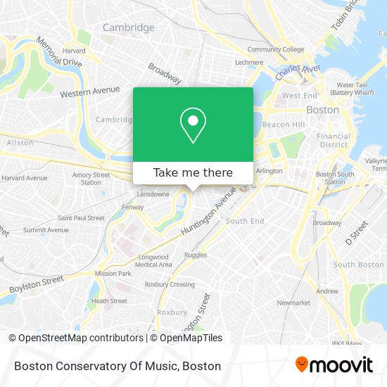 Mapa de Boston Conservatory Of Music