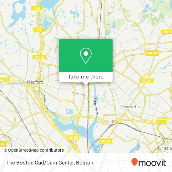 The Boston Cad/Cam Center map