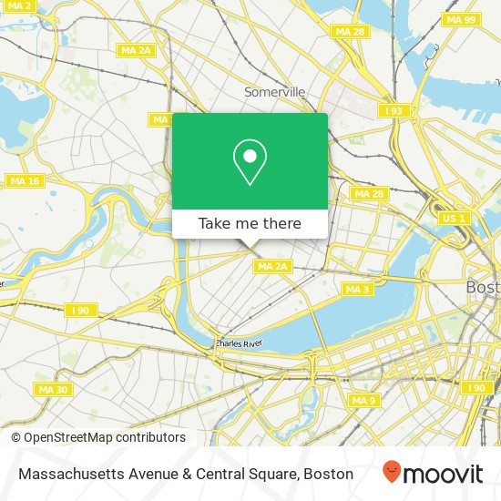 Massachusetts Avenue & Central Square map