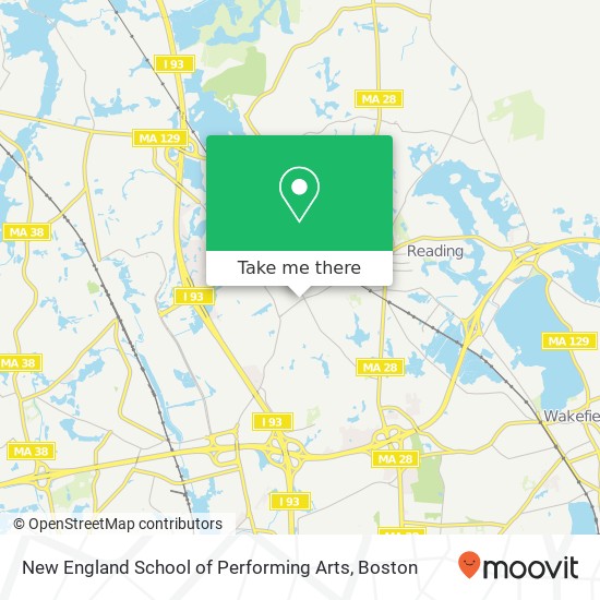 Mapa de New England School of Performing Arts