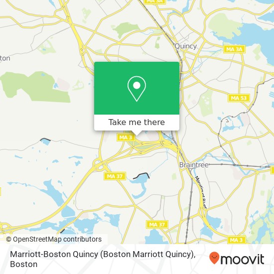 Marriott-Boston Quincy map