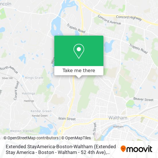 Mapa de Extended StayAmerica-Boston-Waltham (Extended Stay America - Boston - Waltham - 52 4th Ave)