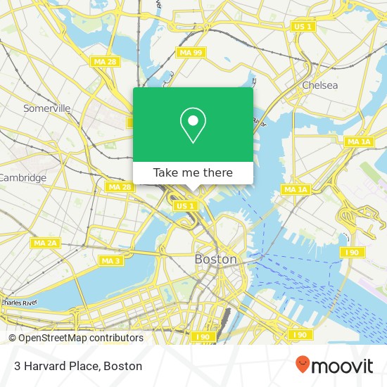 Mapa de 3 Harvard Place