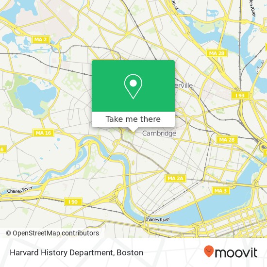 Harvard History Department map