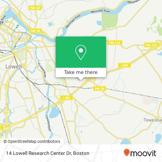 Mapa de 14 Lowell Research Center Dr