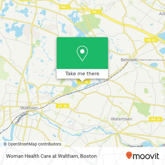 Woman Health Care at Waltham map