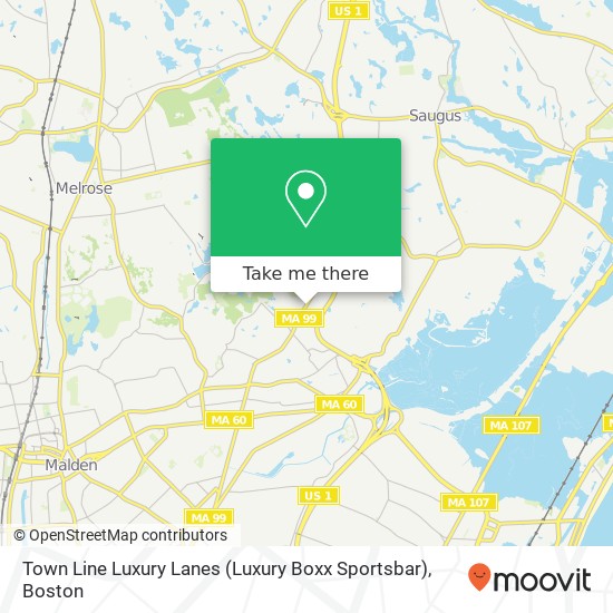 Mapa de Town Line Luxury Lanes (Luxury Boxx Sportsbar)