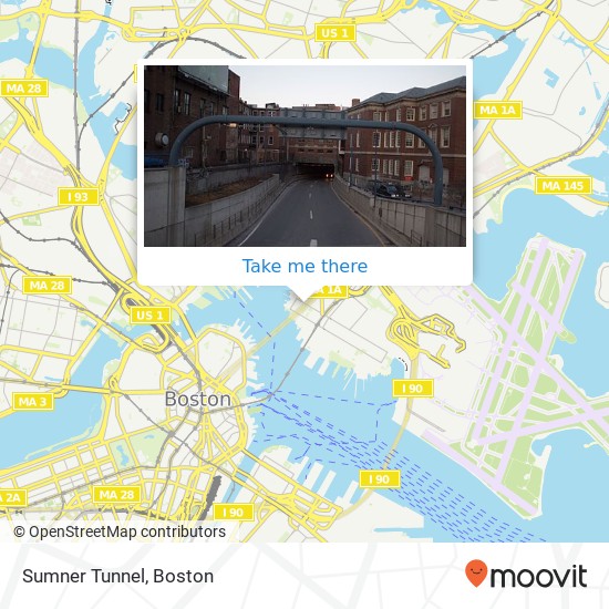 Sumner Tunnel map