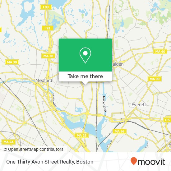 Mapa de One Thirty Avon Street Realty