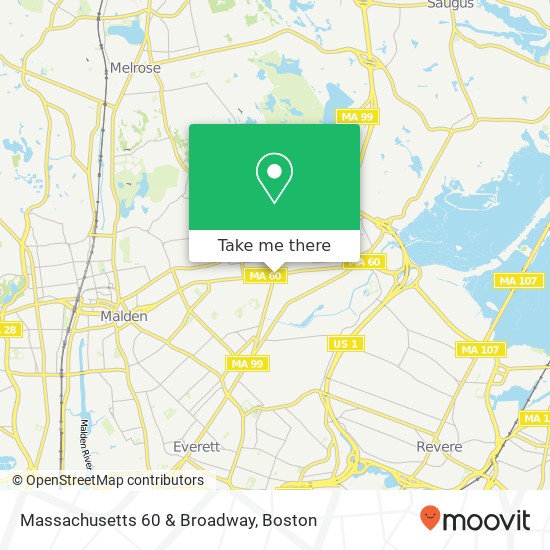 Mapa de Massachusetts 60 & Broadway