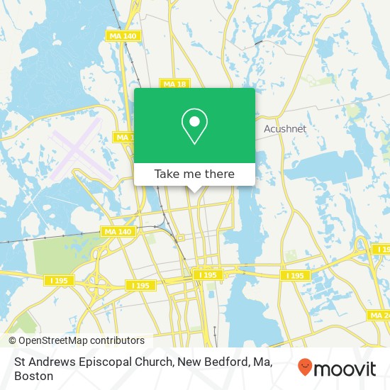 Mapa de St Andrews Episcopal Church, New Bedford, Ma