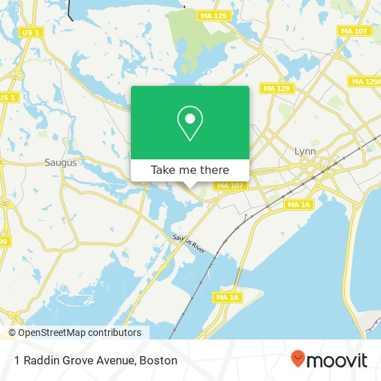 Mapa de 1 Raddin Grove Avenue