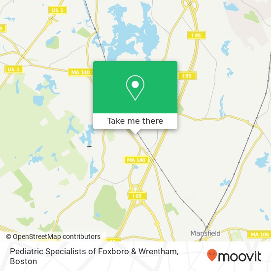 Pediatric Specialists of Foxboro & Wrentham map