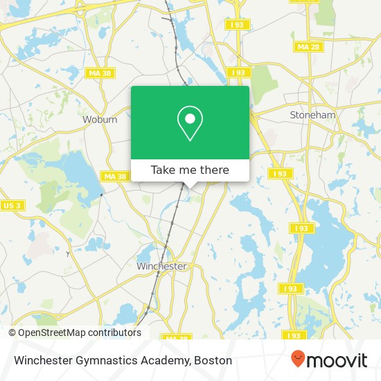 Mapa de Winchester Gymnastics Academy