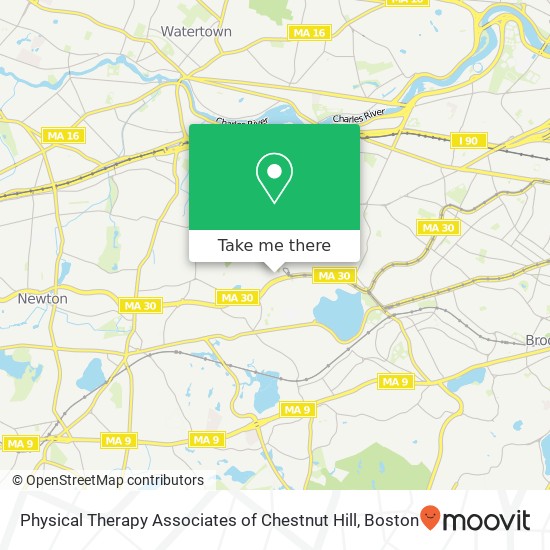 Physical Therapy Associates of Chestnut Hill map