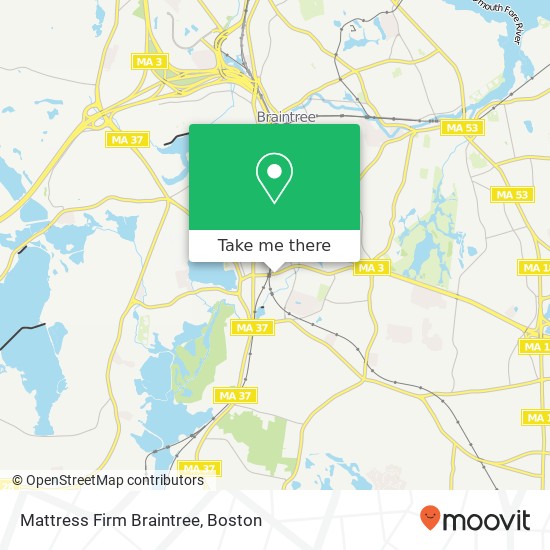 Mapa de Mattress Firm Braintree