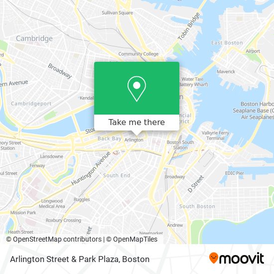 Arlington Street & Park Plaza map