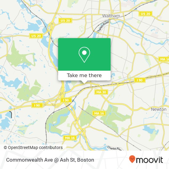 Commonwealth Ave @ Ash St map