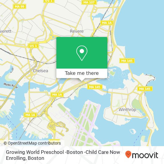 Mapa de Growing World Preschool -Boston -Child Care Now Enrolling