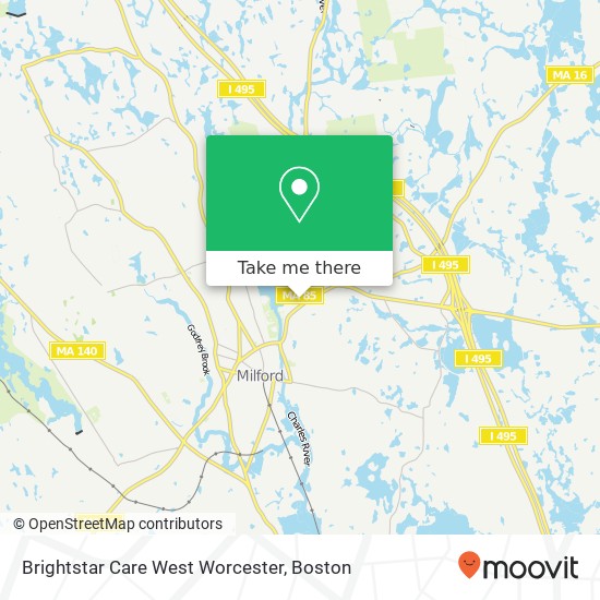 Brightstar Care West Worcester map