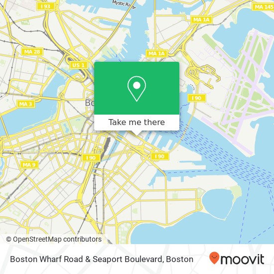 Boston Wharf Road & Seaport Boulevard map