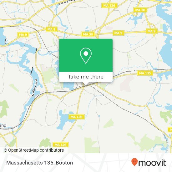 Massachusetts 135 map