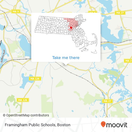 Mapa de Framingham Public Schools