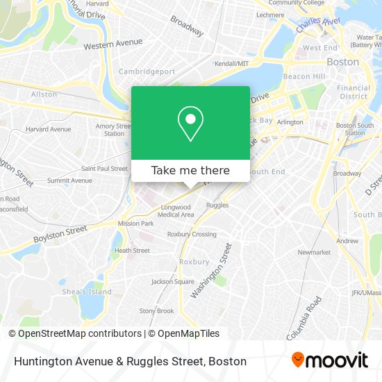 Mapa de Huntington Avenue & Ruggles Street