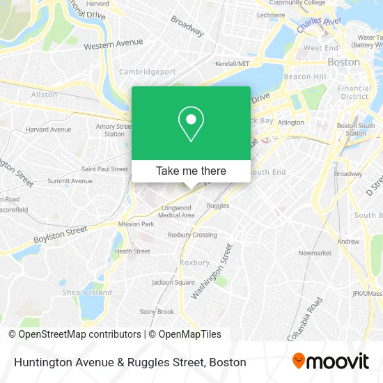 Mapa de Huntington Avenue & Ruggles Street