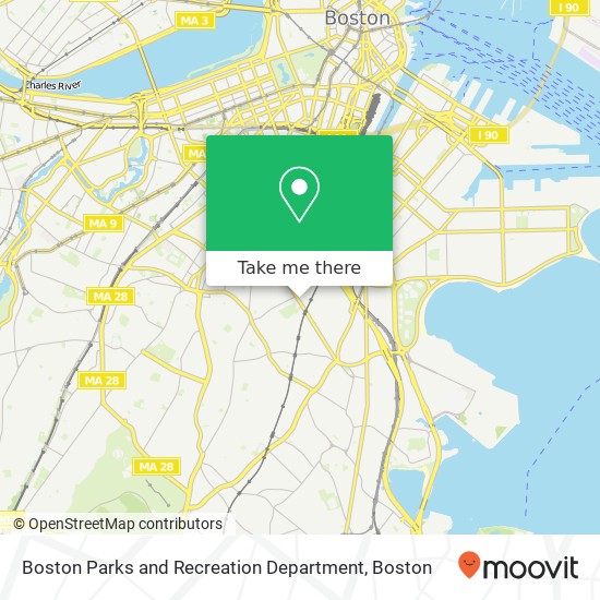 Boston Parks and Recreation Department map