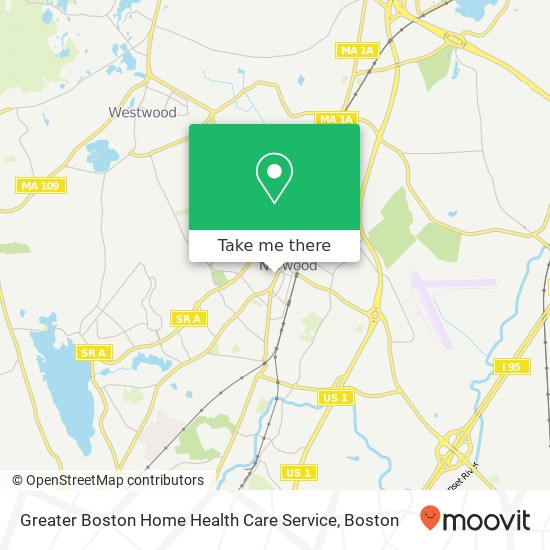 Greater Boston Home Health Care Service map