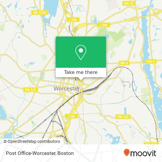 Mapa de Post Office-Worcester