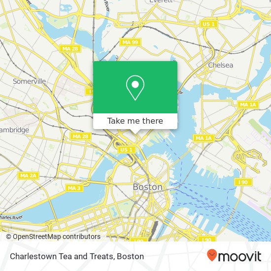 Charlestown Tea and Treats map