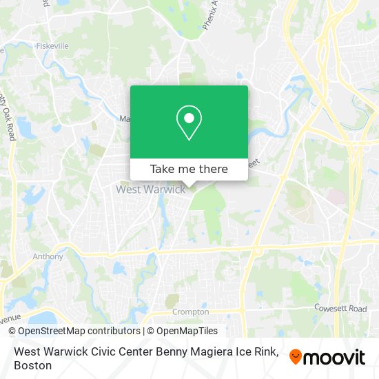 Mapa de West Warwick Civic Center Benny Magiera Ice Rink