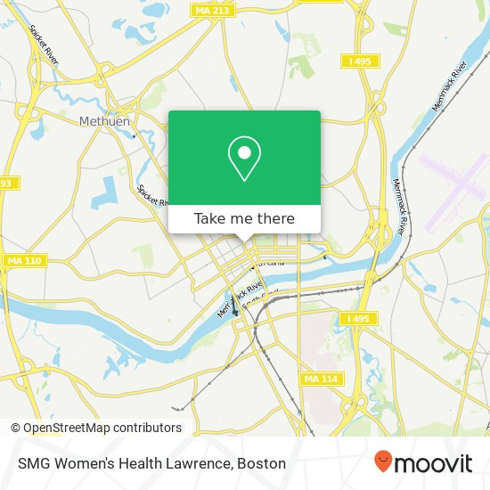 SMG Women's Health Lawrence map