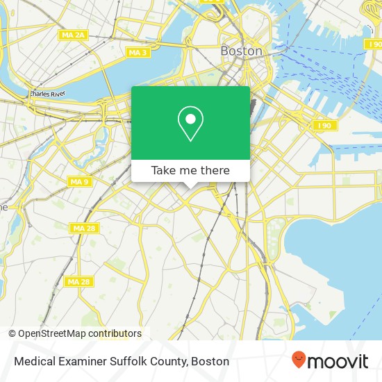 Mapa de Medical Examiner Suffolk County