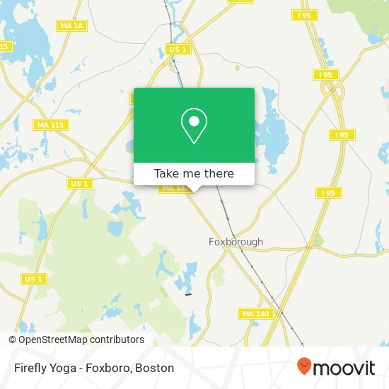 Mapa de Firefly Yoga - Foxboro