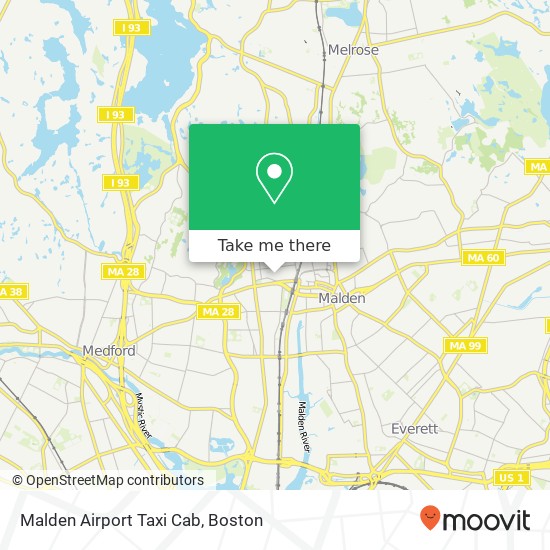 Malden Airport Taxi Cab map