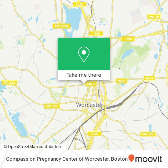 Compassion Pregnancy Center of Worcester map
