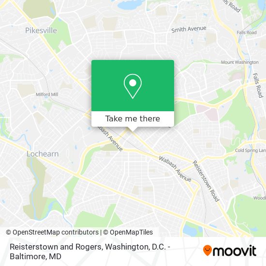 Reisterstown and Rogers map