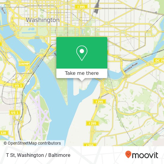 Mapa de T St, Washington, DC 20024