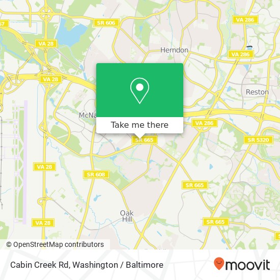 Mapa de Cabin Creek Rd, Herndon, VA 20171
