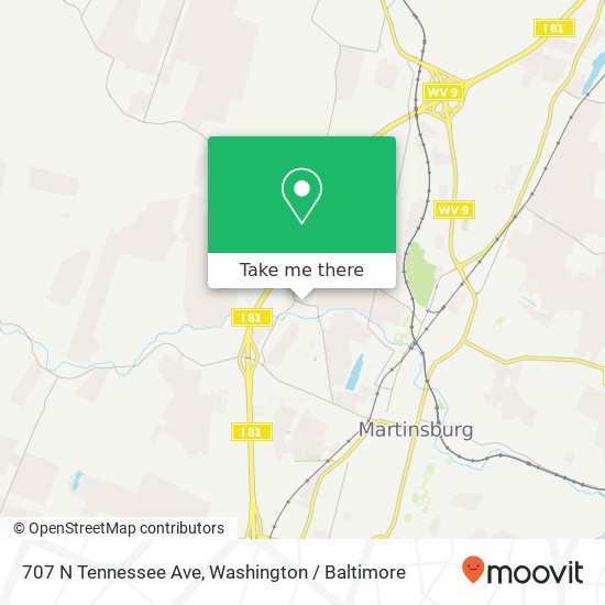 Mapa de 707 N Tennessee Ave, Martinsburg, WV 25401