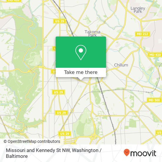 Mapa de Missouri and Kennedy St NW, Washington, DC 20011