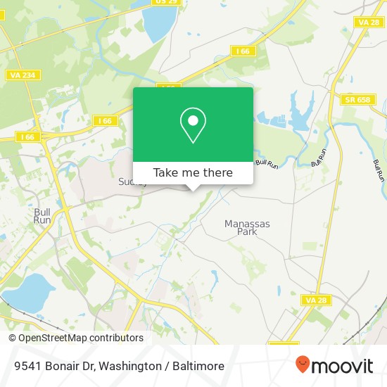 Mapa de 9541 Bonair Dr, Manassas, VA 20109