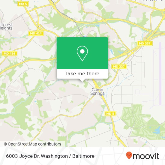 Mapa de 6003 Joyce Dr, Temple Hills, MD 20748