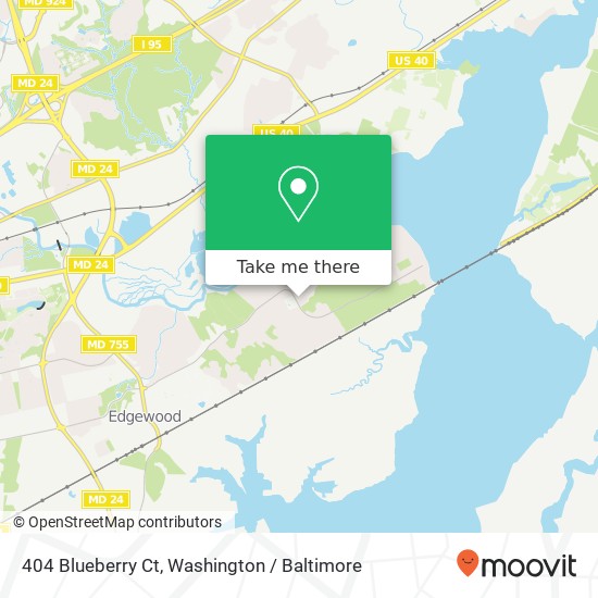 Mapa de 404 Blueberry Ct, Edgewood, MD 21040