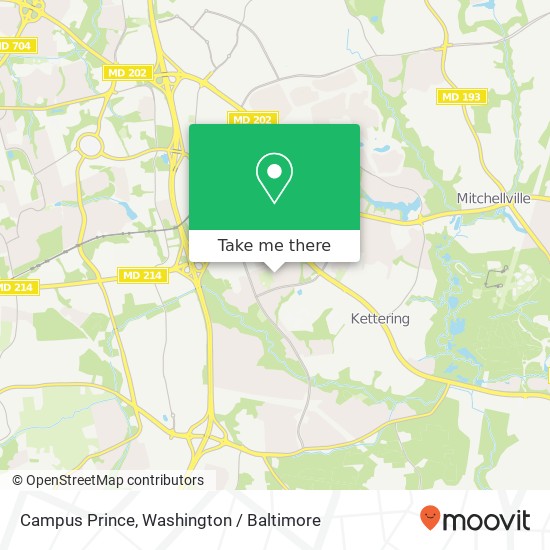 Mapa de Campus Prince, Upper Marlboro (LARGO), MD 20774