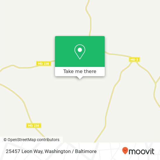 Mapa de 25457 Leon Way, Mechanicsville, MD 20659