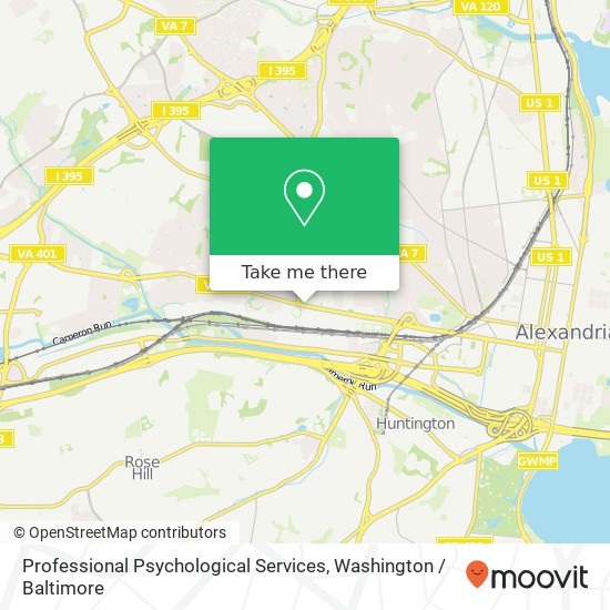 Mapa de Professional Psychological Services, 3331 Duke St